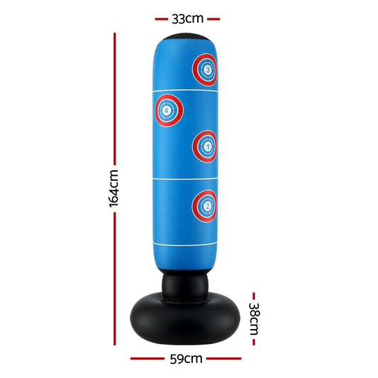 Everfit Freestanding Punching Bag Boxing Stand Inflatable Fitness 164cm Blue Kemu |Fashion Home Kitchen Beauty