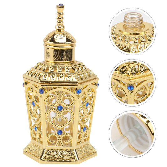 Golden Glass Perfume Bottle with Craftsmanship 1Pc Kemu |Fashion Home Kitchen Beauty