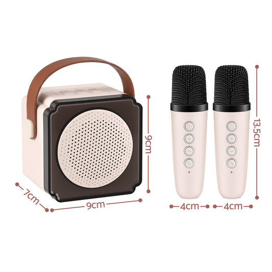 Alpha Mini Portable Karaoke Machine for Adults Kids with 2 Wireless Microphones Kemu |Fashion Home Kitchen Beauty
