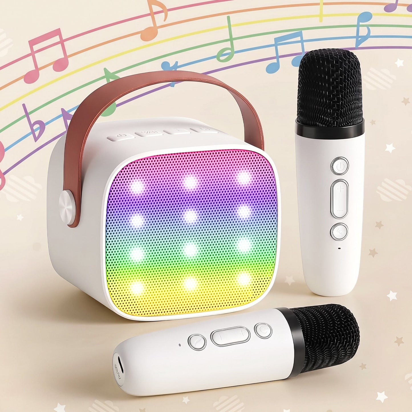 Alpha Mini Portable Karaoke Machine for Adults Kids with 2 Wireless Microphones Kemu |Fashion Home Kitchen Beauty