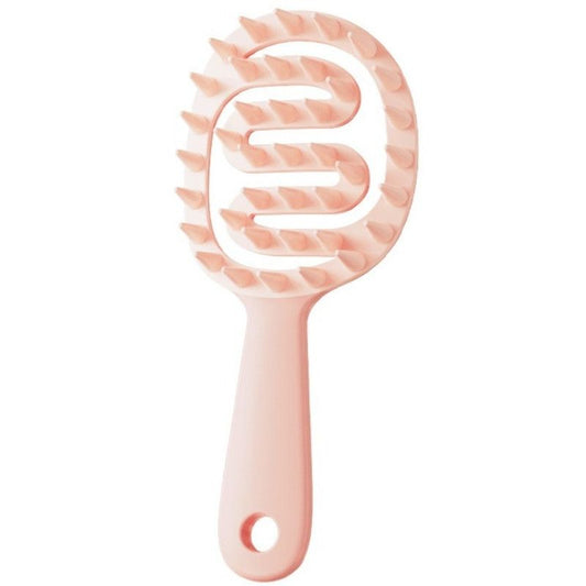 Long-Handled Hollow Hair Shampoo Brush, TPR Soft-Bristle Scalp Massager, for Wet & Dry Hair—Pink Kemu |Fashion Home Kitchen Beauty