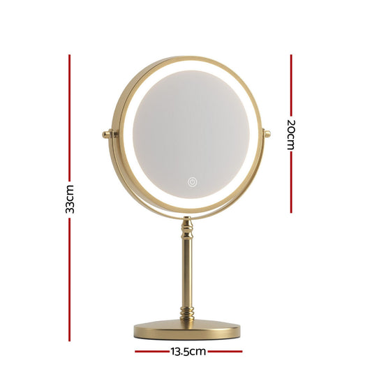 Embellir Lighted Makeup Mirror Rotation 10X Magnifying Double Sided Tabletop Gold Kemu |Fashion Home Kitchen Beauty