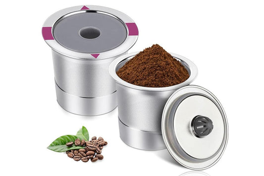 Reusable K Cup Coffee Pods for Keurig 1.0 & 2.0 - 2 Pack Refillable Stainless Steel Filters - Kemu |Fashion Home Kitchen Beauty