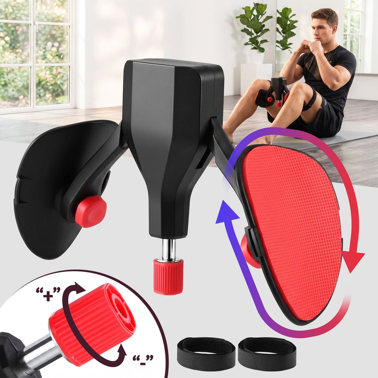 Everfit Pelvic Floor Exerciser Inner Thigh Kegel Trainer 35KG 360 Adjustable Men Women Black & Red Kemu |Fashion Home Kitchen Beauty