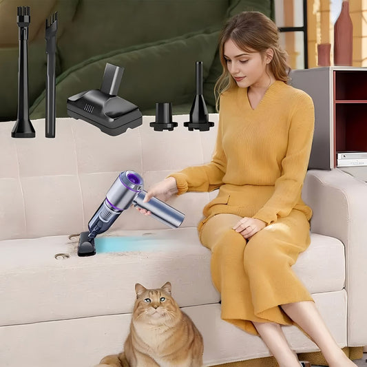 Portable Wireless Vacuum Cleaner 20000PA Vacuum 4-In-1 Vacuum Hand-Held - Gray - Size Brush - less motor with three - gear adjustment and power display Kemu |Fashion Home Kitchen Beauty