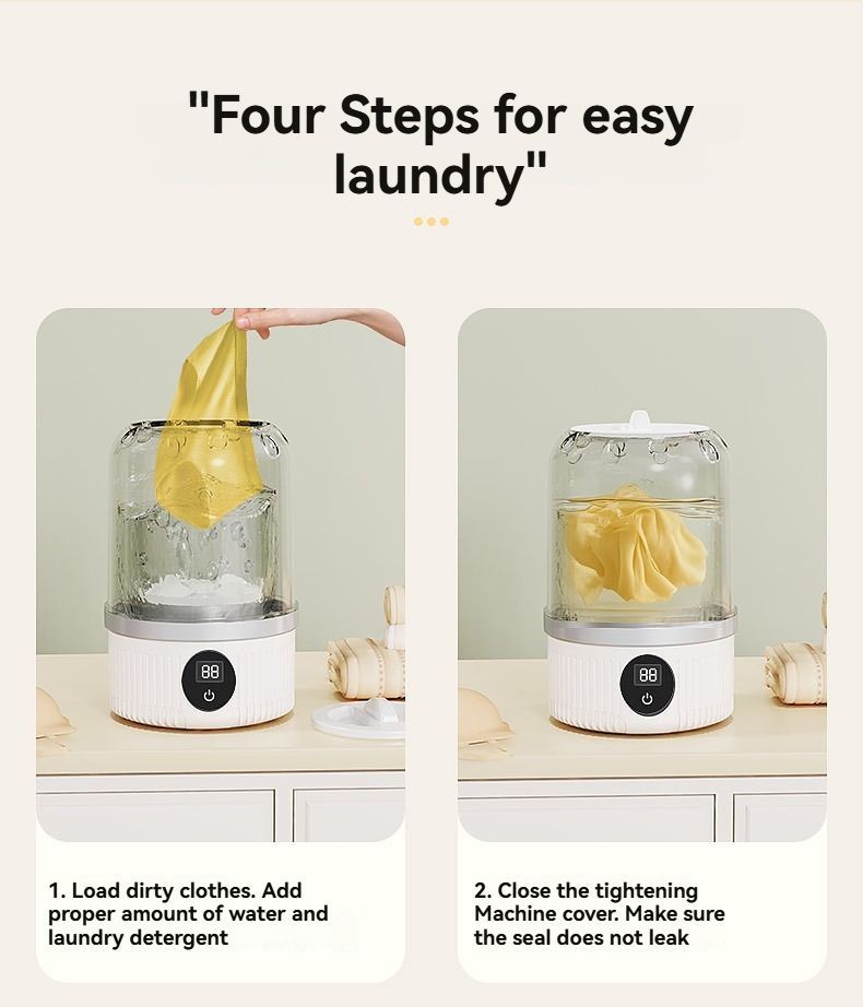 Portable Washing Machine Travel Washing Machine USB Rechargeable Washing - Blue - Size 1689 Kemu |Fashion Home Kitchen Beauty