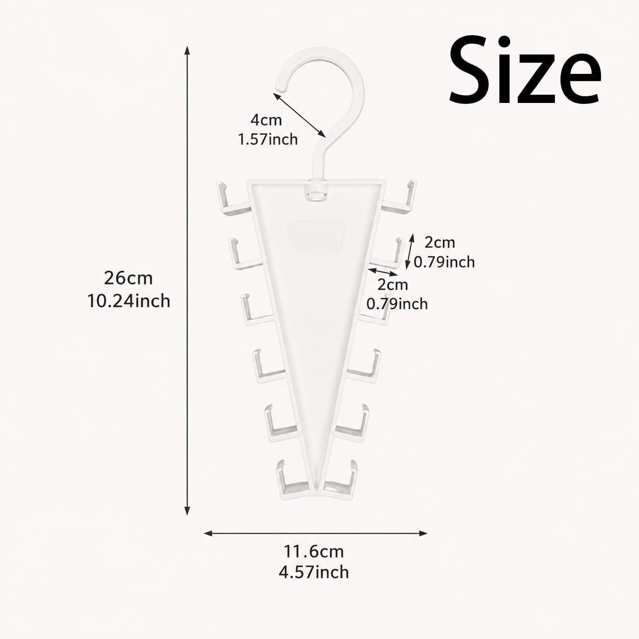 6-Pack V-Shaped 360° Rotating Closet Organizer with 12 Hooks for Hats, Bags & Scarves, Space-Saving Wardrobe Hanger (White) Kemu |Fashion Home Kitchen Beauty