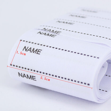 200 pcs iron-on labels woven labels Name labels with names to write labels School name labels, white,Fonepro