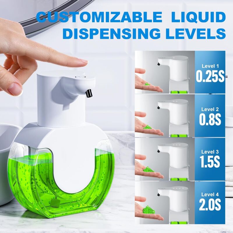 Automatic Soap Dispenser Touchless Liquid Soap 420Ml, Automatic Liquid Soap Dispenser For Kitchen, With 4 Adjustable Kemu |Fashion Home Kitchen Beauty
