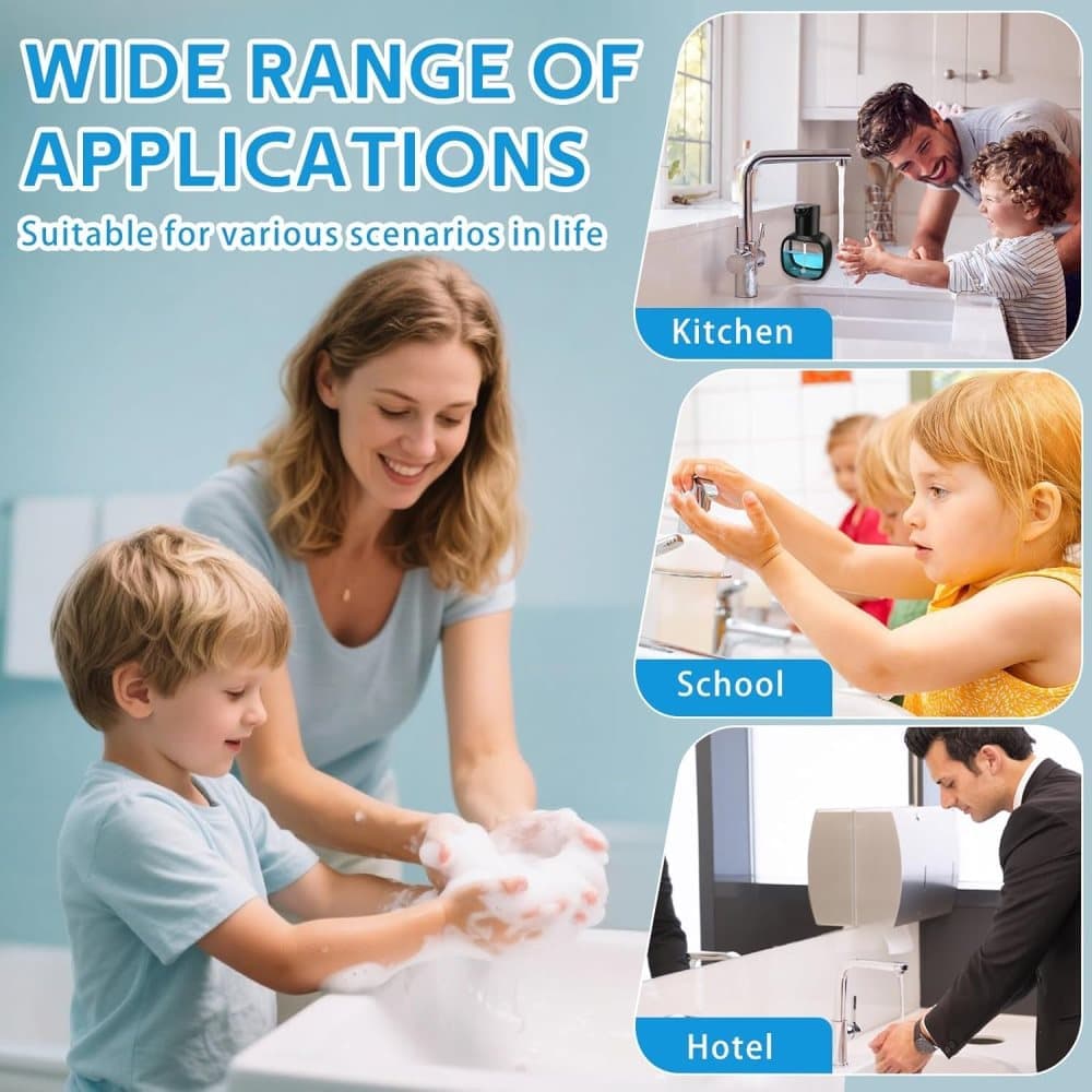 500ml Touchless Automatic Soap Dispenser with USB-C Charging, compatible with Liquid Soap, Black Kemu |Fashion Home Kitchen Beauty