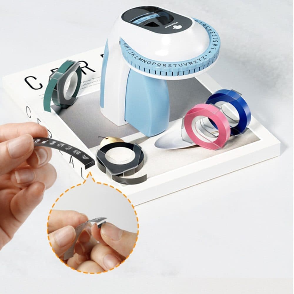 3 rolls of label tape, portable 3D label printer for home, easy to use, Blue Kemu |Fashion Home Kitchen Beauty