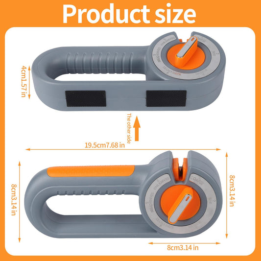 6-in-1 Rotary Knife Sharpener, Adjustable Multi-Function Sharpener for Kitchen Knives and Scissors, Gray Kemu |Fashion Home Kitchen Beauty