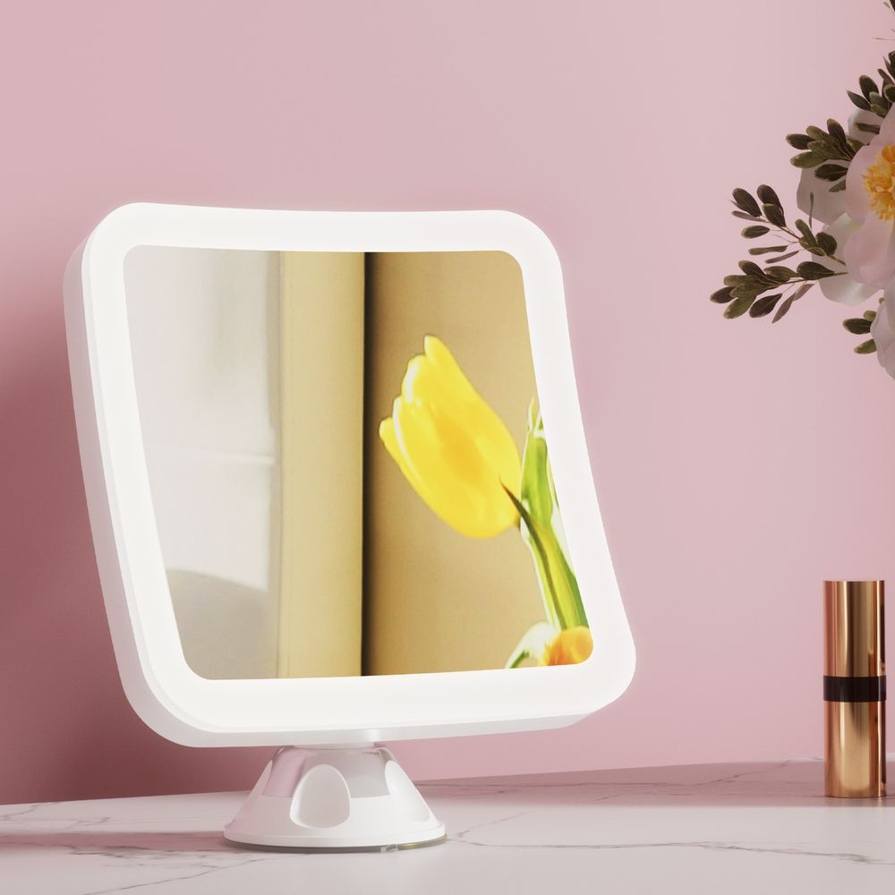 10X Magnifying Makeup Mirror with LED Light, Rotating Cordless Suction Cup Mirror Kemu |Fashion Home Kitchen Beauty