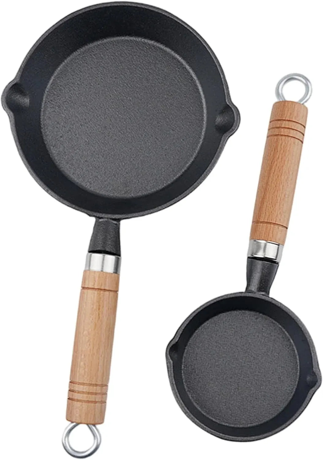 Mini Cast Iron Skillet, 4 Inch Non Stick Frying Pan with Wooden Handle for Stove Camping, Black Kemu |Fashion Home Kitchen Beauty