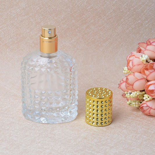Mini perfume bottles - 50ml - Empty spray bottle - Travel bottle - Perfume atomizer - Perfume bottles - Refillable - Gold - Transparent - Glass - For travel, going out, handbags Kemu |Fashion Home Kitchen Beauty