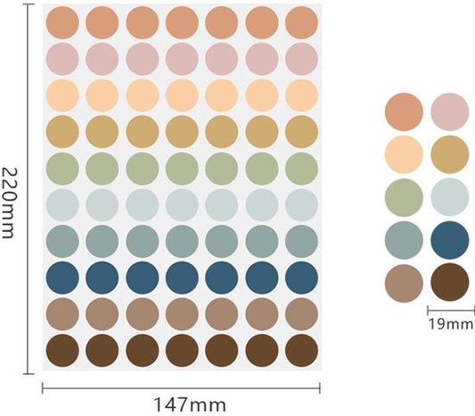 Stickers - 700 stickers - 10 mm self-adhesive labels - Colored self-adhesive labels - Coded - Round stickers for candy supplies - Colored self-adhesive stickers - 10 sheets