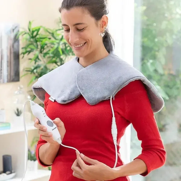 Electric Neck and Shoulder Heating Pad with 3 Temperature Levels 40-60°C, Soft Polyester Cover Removable and Washable, 2-Hour Auto Shut-Off for Pain Relief Kemu |Fashion Home Kitchen Beauty
