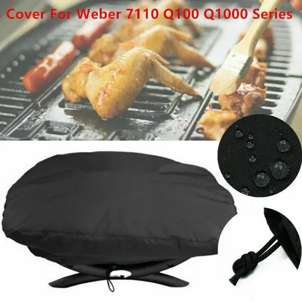 Waterproof 210D Oxford Grill Cover Compatible with Weber Q1000 and Q1200 Portable Gas Grills, Black, 67 x 44 x 32 cm Kemu |Fashion Home Kitchen Beauty