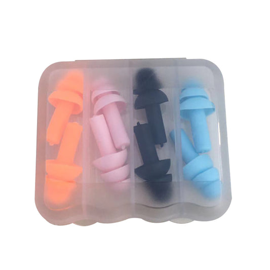 Swimming Ear Plugs 4 Pairs for Adults and Kids - Soft Waterproof Silicone Earplugs for Pool, Diving and Surfing