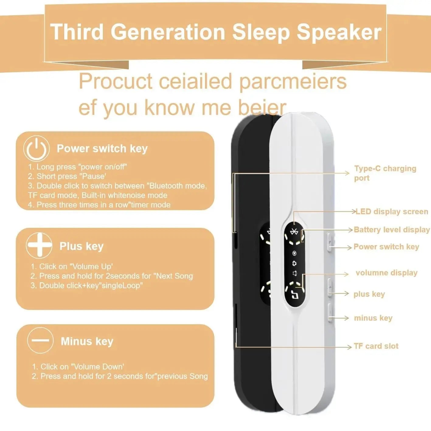 Pillow Speakers for Sleeping,Portable Bluetooth Speaker with Bone Conduction, 10 White Noises, Display, Volume Control, black Kemu |Fashion Home Kitchen Beauty