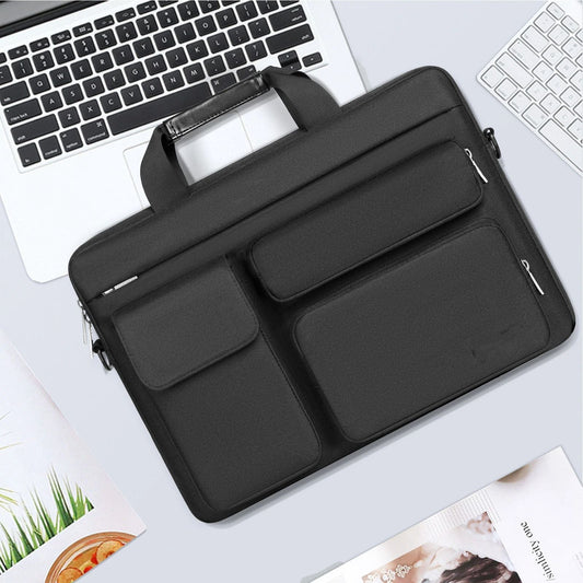 Protective Laptop Case 13 inch Laptop Sleeve, Open Bag with 2 Raised&1 Flapover&1 Handle&Belt, Laptop Case with Handle Black Kemu |Fashion Home Kitchen Beauty