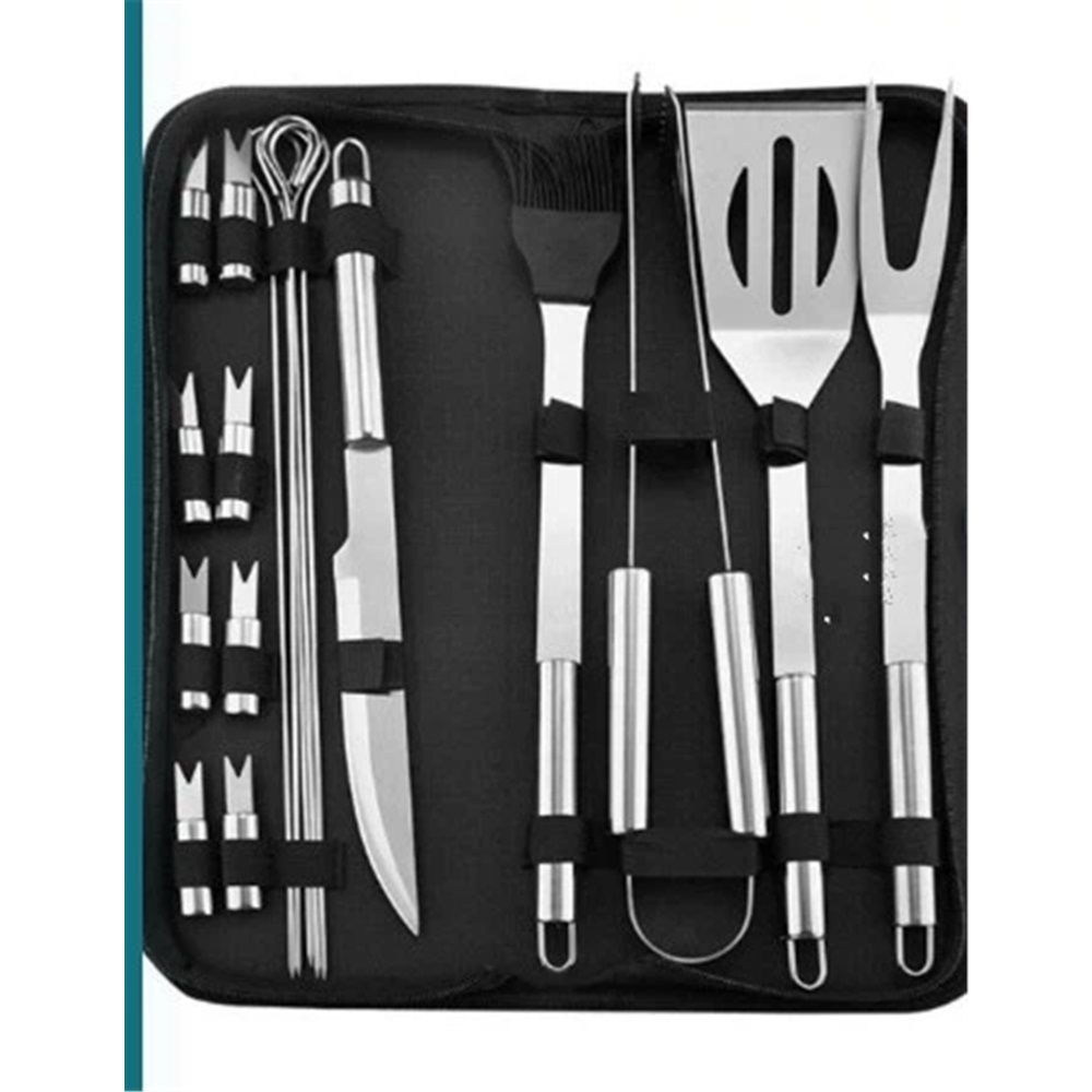 18-Piece Grill Tool Set, BBQ Accessories and Grill Tools, Durable Stainless-Steel Utensils, Spatula, Tongs, Cleaning Brush & More, Grilling Gifts for Men Kemu |Fashion Home Kitchen Beauty