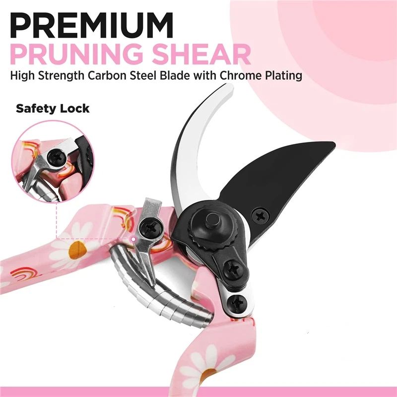 Garden Tool Set, 3PCS Gardening Tools with Box Include Trowel, Rake, Pruner, Gloves, Pink, Gifts-Pink Kemu |Fashion Home Kitchen Beauty
