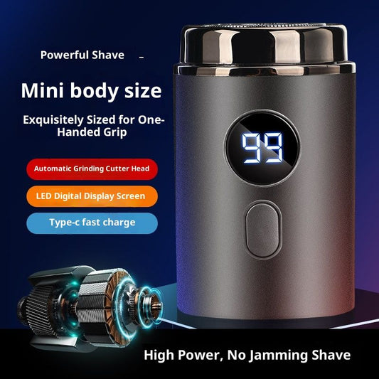 Electric Mini Razor Pockets Shaver for Men,Floating Big Shave Head Quick Shave, Waterproof Mini Portable Shaver,USB C Charge LED Power Display Mini Trimmer, Great for Travel,Car,Home Use (Gray)