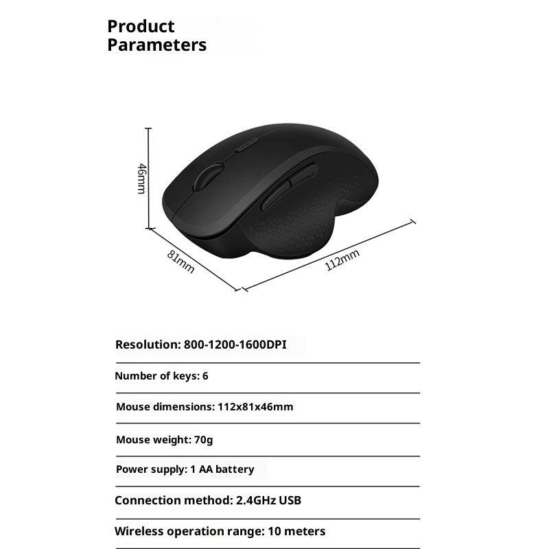 Wireless Mouse (2.4G) Silent 800-1200-1600 DPI Computer USB & Bluetooth Mouse 6 Buttons, Wide Compatibility - Black Kemu |Fashion Home Kitchen Beauty