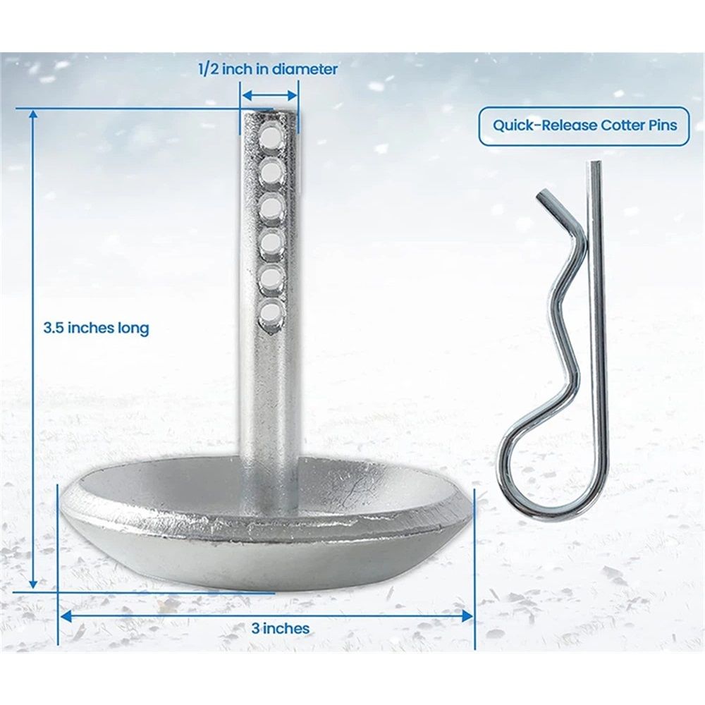 (2-Pack) Replacement Snow Plow Skid Shoes - Hardened Steel Snow Plow Non-Slip Base - with Quick-Release Cotter Pins Kemu |Fashion Home Kitchen Beauty