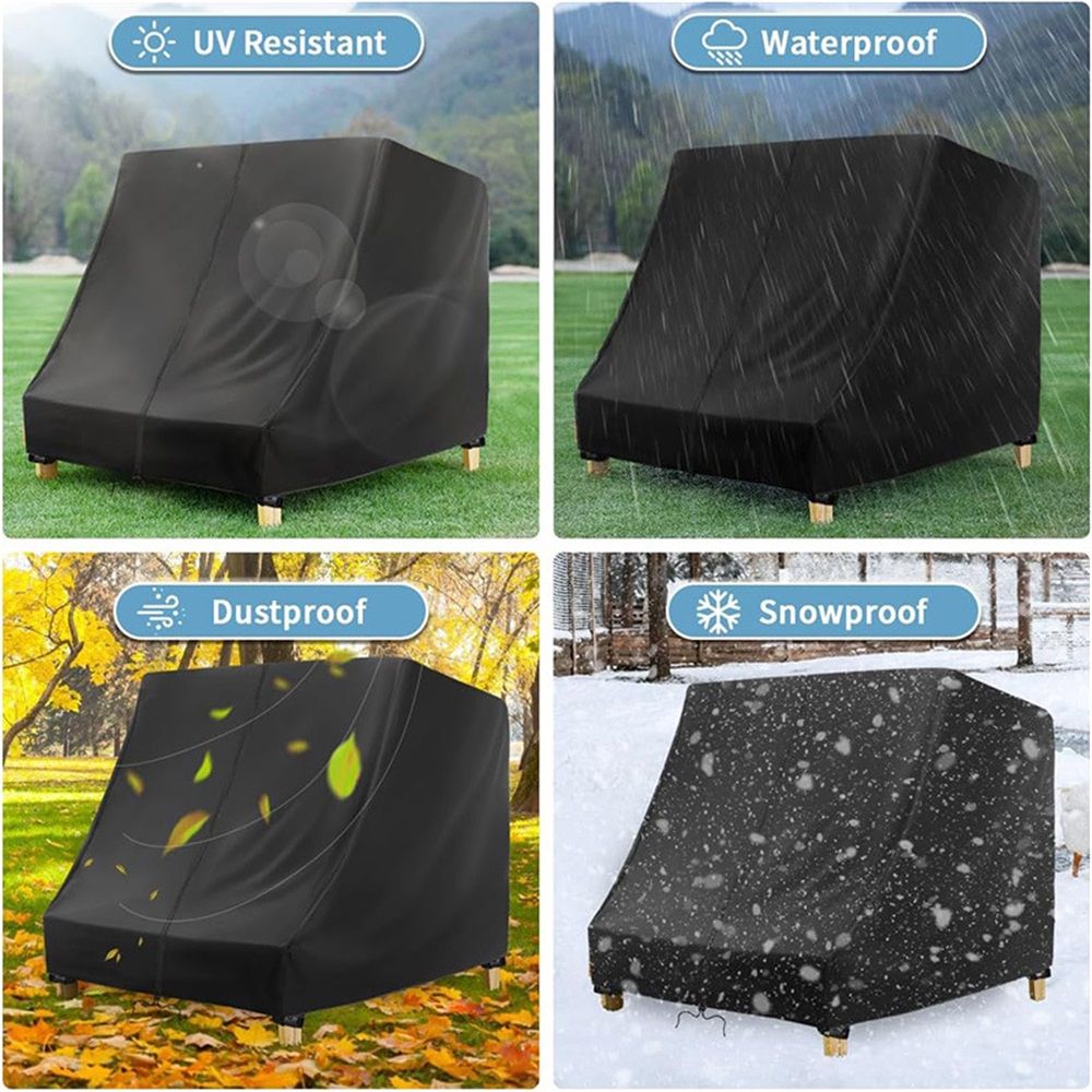 Chaise Lounge Cover for Wooden Double Chaise Lounge, Waterproof Kids Patio Furniture Set Cover, Weatherproof Covers for Kid Pets Patio Pool Furniture - 34"L x 37"W x 34"H