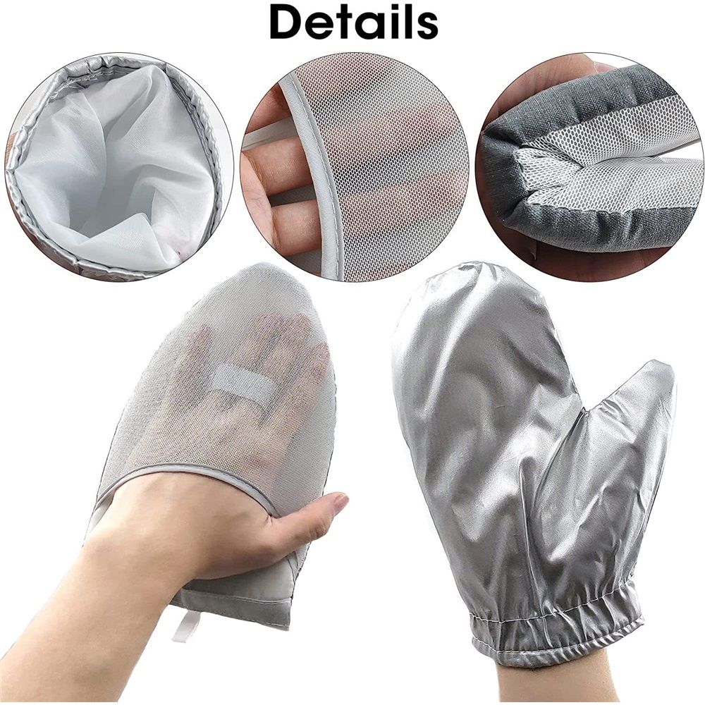 3 PCS Garment Steamer Ironing Gloves, Waterproof Care Anti Steam Mitt with Finger Loop, Heat Resistant Protective Gloves Iron Board for Clothes Steamers (Pointy) Kemu |Fashion Home Kitchen Beauty