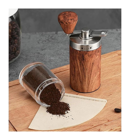 Manual Coffee Grinder with Adjustable Bean Grind Size - Hand Coffee Grinder with Hand Crank Mill - Ideal for Fresh Espresso at Home, in The Office, or for Travelling(Send cleaning brush) Kemu |Fashion Home Kitchen Beauty