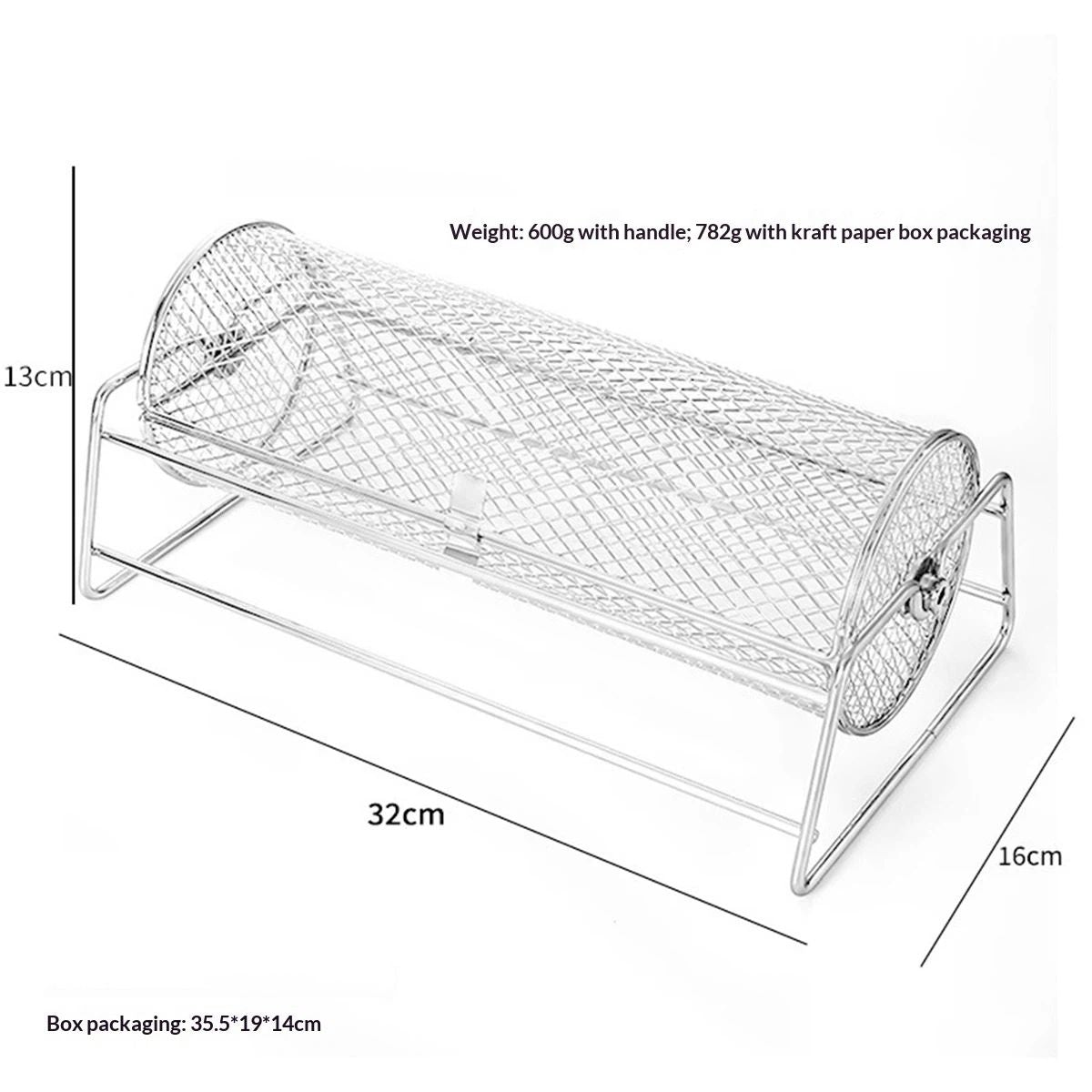 Universal Stainless Steel Rotisserie Grill French Fries Basket Fits for Any Gas Grill Raffle Drum Upgraded Spinner Holds Kemu |Fashion Home Kitchen Beauty