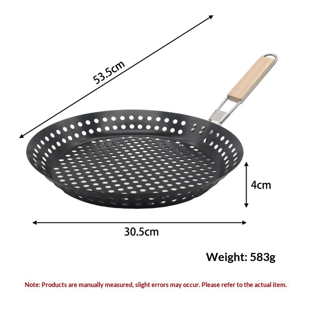 BBQ Frying Pan with Holes, Non-stick BBQ Grill Pan, Barbeque Woks Foldable circular non stick hollow barbecue plate Kemu |Fashion Home Kitchen Beauty