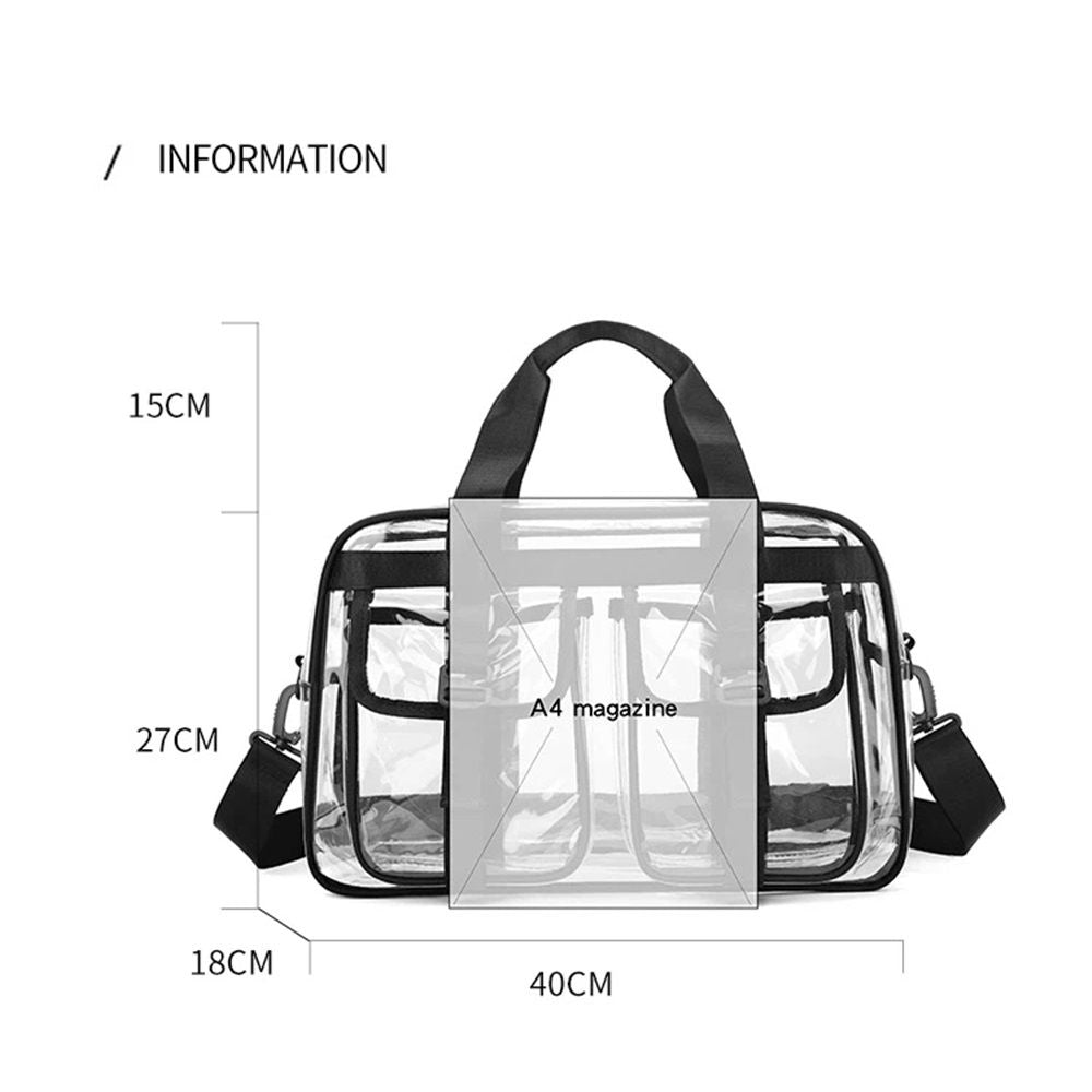 Large Clear Tote Bag for Duffle, Clear Beach Bag for Travel Work, Big Transparent See Through Plastic Bags for Gym Toiletry Makeup Organizer(black) Kemu |Fashion Home Kitchen Beauty