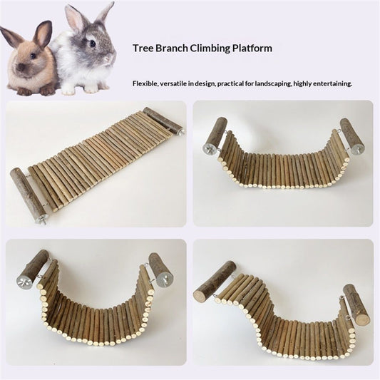Chinchilla Wooden Ladder Bridge Platform Toy, Suspension Bridge, Small Animal Climbing Toys for Hamsters Sugar Glider Squirrel Gerbils Rat and Other Small Animals Kemu |Fashion Home Kitchen Beauty