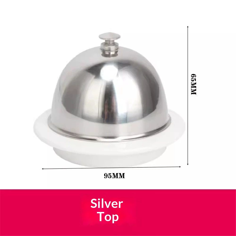 Ceramic Butter Dish with Stainless Dome Cover, Cheese Dish with Lid, Small Cheese Plate Serving Tray with Silver Handled Lid for Countertop, Dessert, Cupcake Kemu |Fashion Home Kitchen Beauty