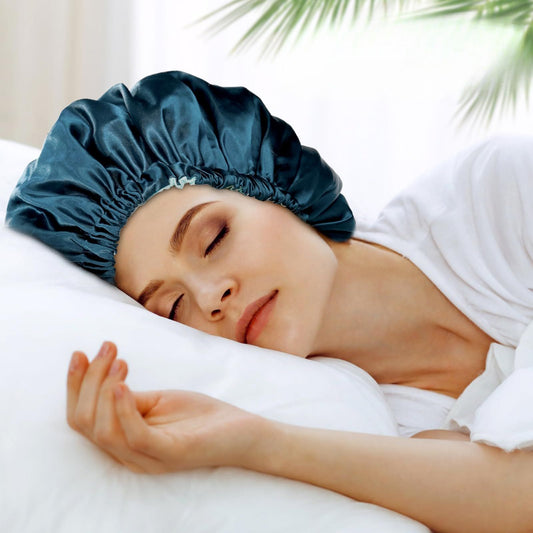 Bonnet Satin Bonnet for Sleeping , Adjustable Double Layer Hair Bonnet for Curly Braids Reduce Frizz,Double Layers Peacock Blue Kemu |Fashion Home Kitchen Beauty