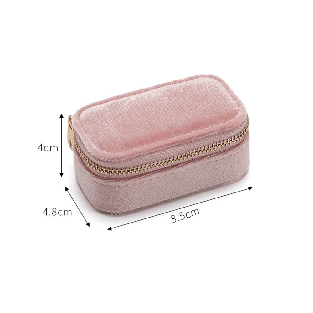 Mini Jewelry Travel Case, Velvet Small Travel Jewelry Box, Portable Jewelry Travel Organizer Box for Rings Earrings Necklaces (Pink) Kemu |Fashion Home Kitchen Beauty