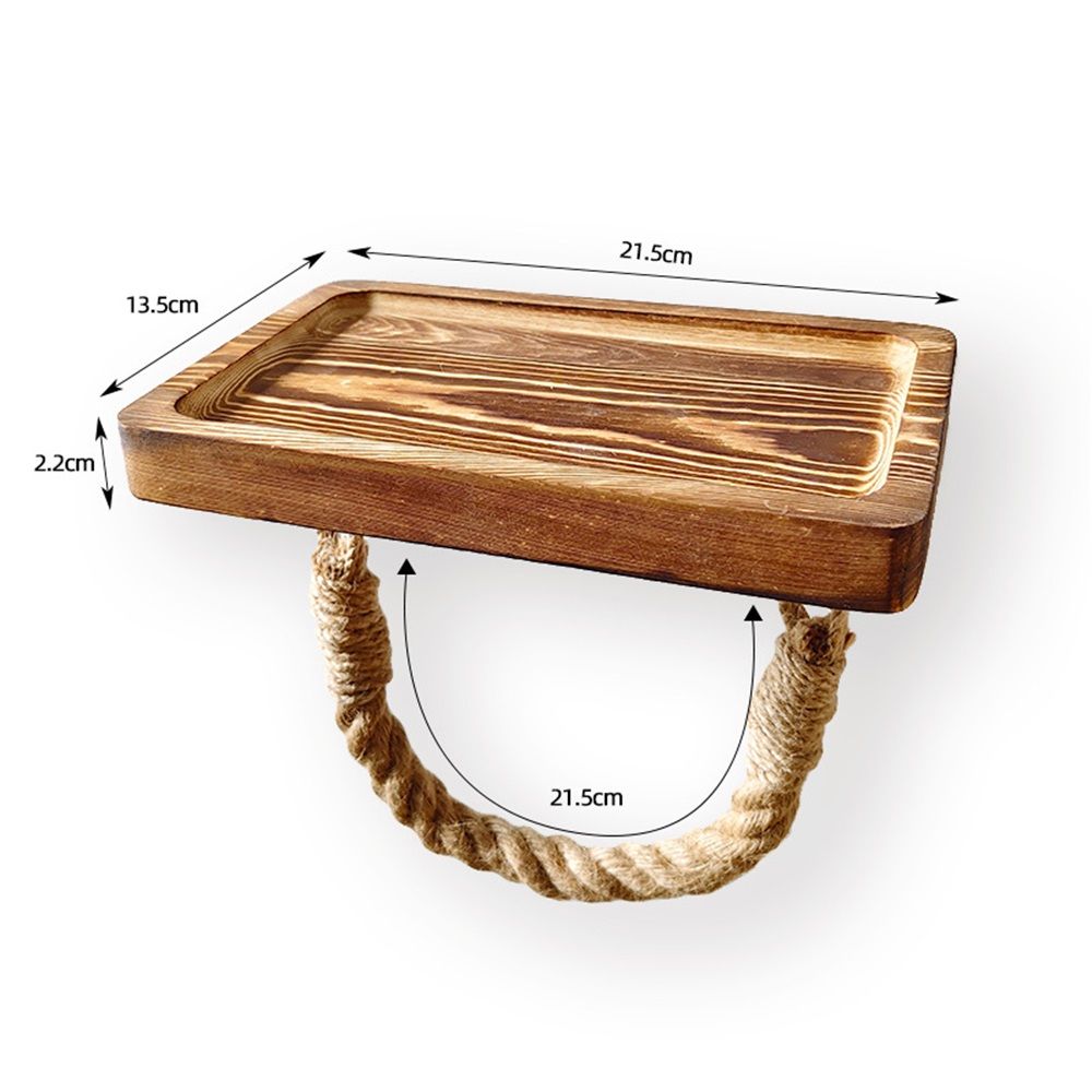 Farmhouse Toilet Paper Holder–Beach Rope Bathroom Decor, Wood Toilet Paper Roll Holder with Shelf, Nautical Bathroom Accessory Tissue Holder Towel Rack– Brown Kemu |Fashion Home Kitchen Beauty