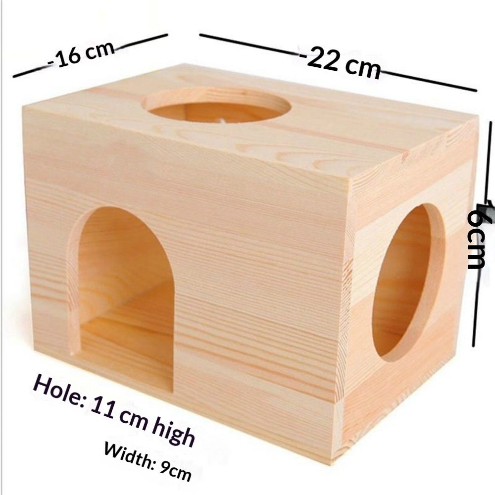 Pet Totoro Cabin - Natural Wooden Small Animal Hiding Place for Totoro Squirrels Square Evacuation House Kemu |Fashion Home Kitchen Beauty