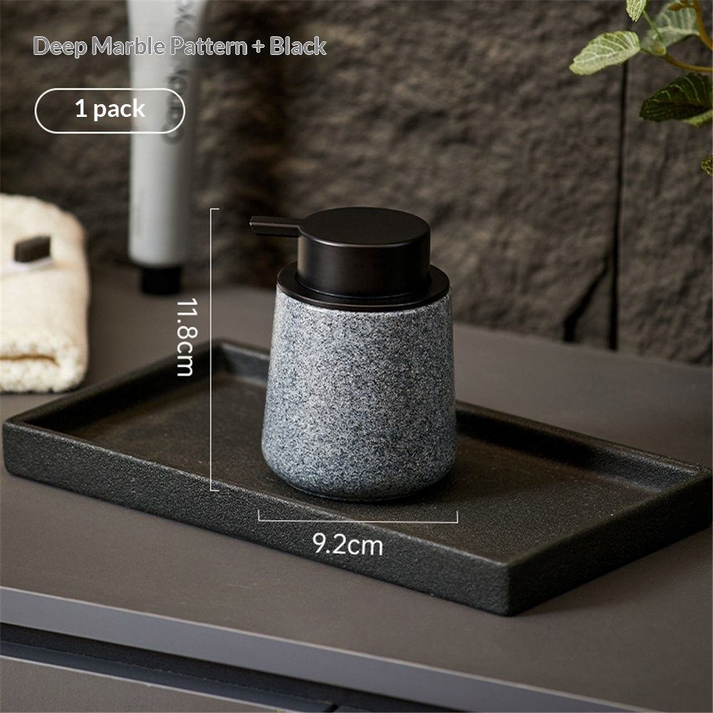Liquid Soap Dispenser with Easy-to-Press Pump, 250ML Refillable Hand Soap Dispenser with Extended Spout for Bathroom Kitchen Dish Lotion, Modern Stone Texture (Marble pattern - dark gray) Kemu |Fashion Home Kitchen Beauty