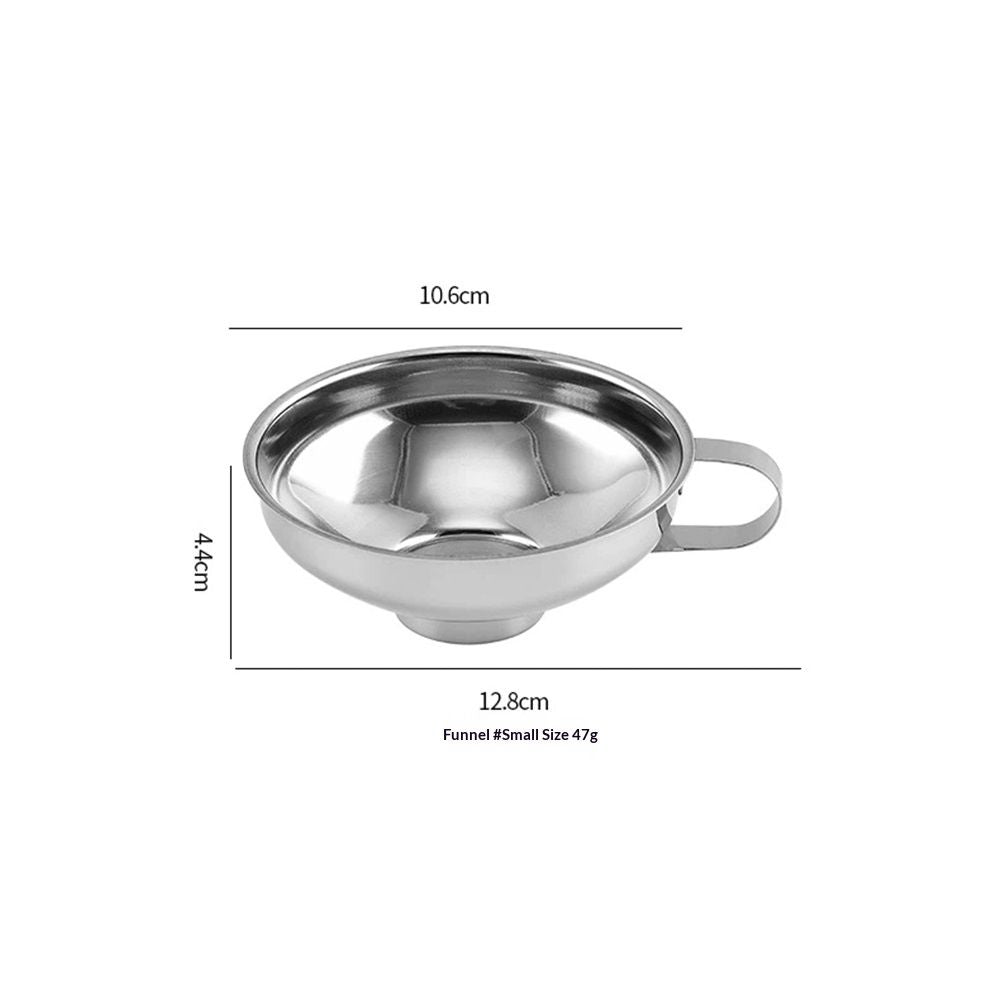 Stainless Steel Wide Mouth Funnel Rust Resistant Canning Funnel Kitchen Cooking Jars Funnel with Handle for Liquids and Solids (small size) Kemu |Fashion Home Kitchen Beauty