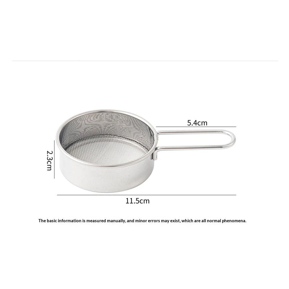 2pcs Small Strainer, Flour Colander Mini Small Flour Sifter for Baking Powder Sugar Coffee Pastas Tea, Stainless Steel Food Strainer Mini Sifter with Handle Kemu |Fashion Home Kitchen Beauty