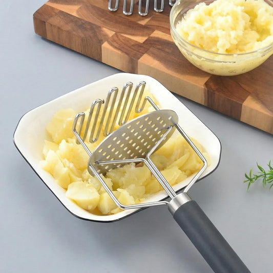 Stainless Steel Potato Masher, Double-Layer Design for Easy Mashing, Perfect for Potatoes, Avocado & Ground Beef, Durable Meat Smasher & Hamburger Tool(TPR handle) Kemu |Fashion Home Kitchen Beauty