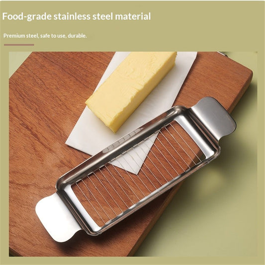 Stainless Steel Butter & Cheese Slicer – Ergonomic Handle, Multipurpose Handheld Food Cutter for Butter, Cheese & Soft Fruits, Dishwasher Safe Kemu |Fashion Home Kitchen Beauty