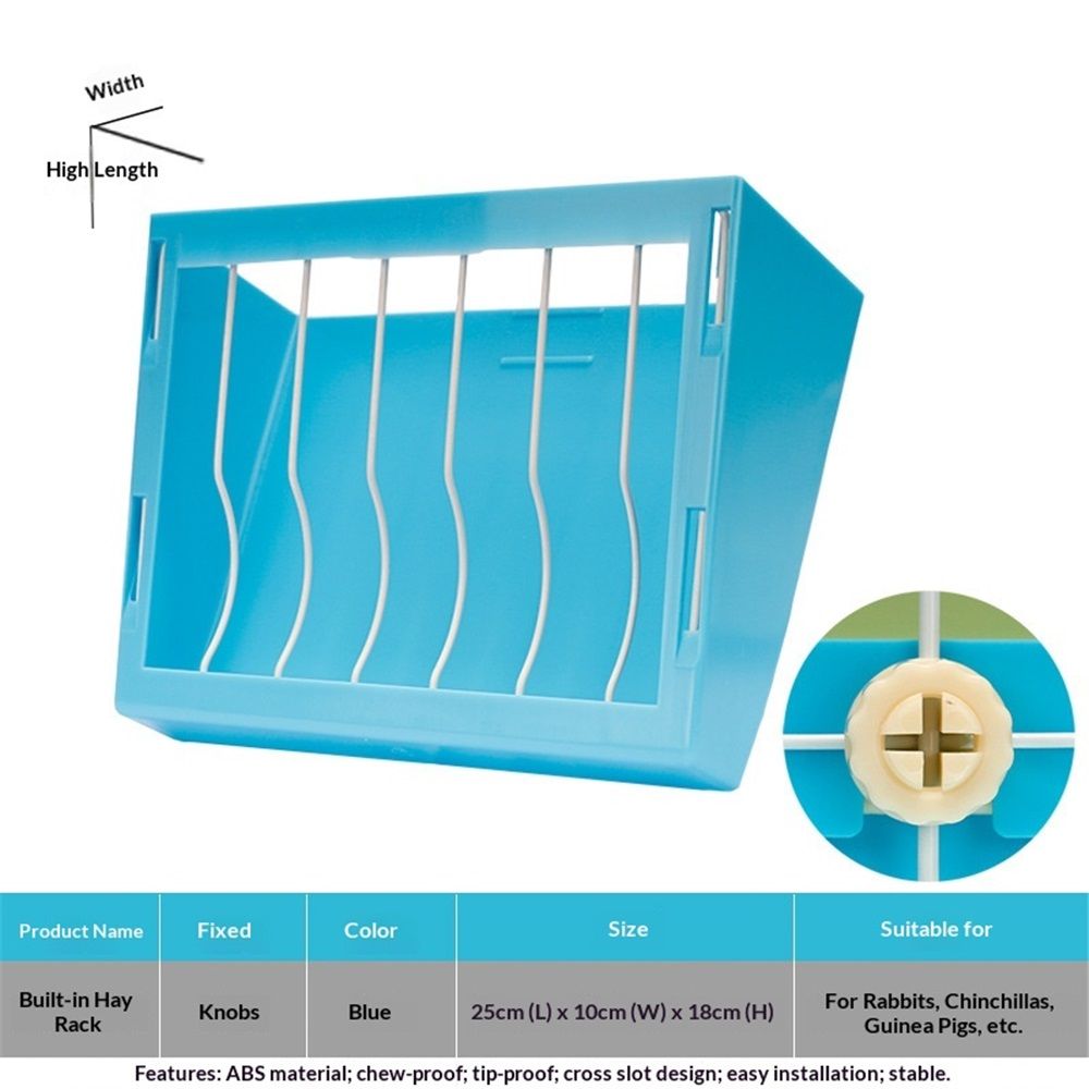 Rabbit Hay Feeder Rack Food Feeding Manger Bunny Grass Holder Small Animals Less Wasted Food Dispenser for Rabbits Guinea Pig Chinchilla Hamster (Blue) Kemu |Fashion Home Kitchen Beauty