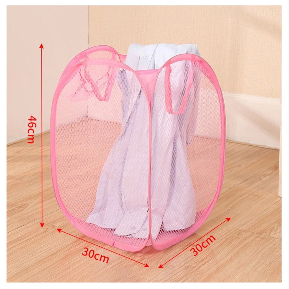 2pcs Portable Mesh Pop Up Laundry Hamper Pink Vertical Collapsible Laundry Basket With Strong Handles for Easy Storage, Suitable for Bedroom, College Dorms, Travel, 30*30*46cm Kemu |Fashion Home Kitchen Beauty