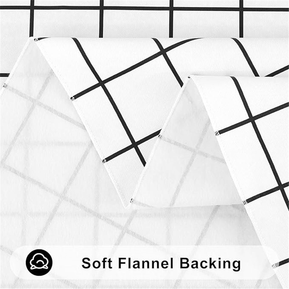 Rectangular checkered tablecloth PEVA for kitchen dining, picnic and camping, wrinkle free and washable tablecloth, black+white, 137*90cm Kemu |Fashion Home Kitchen Beauty